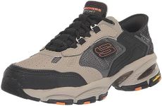 Skechers Men's Vigor 3.0 Drafting Hands Free Slip-in Sneaker, Taupe/Black, 9