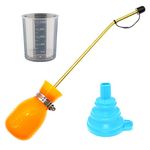 BITEYI Pest Control Bulb Sprayer Handheld Pesticide Diatomaceous Earth Powder Duster With Long Copper Tube Easy-to-Use To Get Rid of Bugs & Pests (Orange)