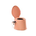 CMY Lightweight and Portable 5L Camping Toilet with Seat, Lid, Handles and Roll Holder – 3 Colours- Compact Waste for Indoor and Outdoor Loo Caravan Picnic and Festivals (Rose Gold)