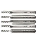 Yosoo Cut Spiral Bits, 5pcs Nose End Mills Bit Shank HSS CNC 4 Flute End Mill Cutter Flutes Solid Carbide Coated End Mills for Milling Machine