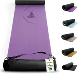 Zeesa Na Premium Purple Yoga Mat Non Slip Grip – Hot Yoga Mat with Bag, Durable Vegan Natural Rubber Yoga Mat, Thin Yoga Mat, Yoga Mats for Home Workout, Stretching Mat, L 72” x W 24” x H 4mm/0.16”