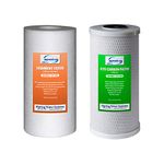 iSpring F2WGB21B Whole House 4.5"x10" Water Filtration High Capacity Sediment and CTO Carbon Block Water Filter Replacement Cartridge Pack Set, Model: WGB21B