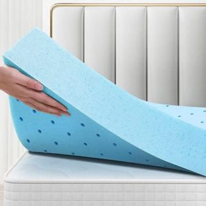 STARRY EUCALYPT Memory Foam Mattress Topper, 60D Foam Bed Topper with Bamboo Fabric Cover Beddings, Highly Breathable Bedding Floor Mat Pad(Queen 8cm Thick Cool Gel)