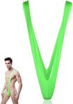 Mankini Man Underwear Swimwear One Piece Breathable Swimsuit Thong for Mens Man Sexy Thong Swimsuit V-Strap Swimsuit Man Bodysuit Jumpsuit Swimwear Joke Gift Secret Santa Mankini for Men UK (Green)