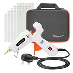 BEEWAY Hot Glue Gun 100W - inc. 30 Pack 11.2mm x 150mm Glue Sticks, Extra Long Copper Nozzle, Compact Storage Carrying Case - Professional