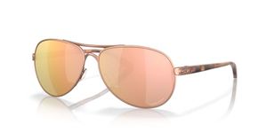 Oakley Women's Oo4079 Feedback Sunglasses, Satin Rose Gold/Prizm Rose Gold, 59 mm