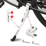 ANWONE Bike Kickstand 22-28 inch Wheel,Bicycle Kick Stand Adjustable,Universal Aluminum Alloy Cycle Side Stands Support for Mountain Bikes,Road Bike and Folding Bike (White)