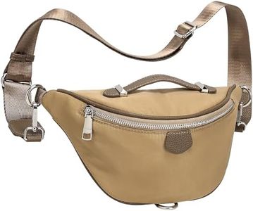 INICAT Fanny Packs for Women,Fashion Waist Packs Crossbody Bum Bag with Adjustable Strap for Travel Sport(small Upgraded-Khaki)