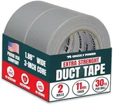 Grizzly Brand Professional Grade Duct Tape, 2-Pack, Silver Color, 1.1mil Thick, 1.88" Wide x 30 Yards, 2 Rolls - Ideal for Crafts, Home Improvement Projects, Repairs, Maintenance, Bulk