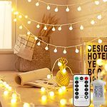 Useber Fairy Lights Plug in Globe String Lights 8 Lighting Modes with Remote Timer Control for Bedroom Garden Wedding Outdoor/Indoor Patio Gazebo Bedroom Party Christmas Decorations (Warm)