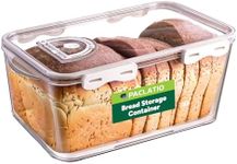 spaclatio Bread Box for Kitchen Counter, Bread Storage Container Airtight Loaf with Lid, Time Recording Bread Saver Bread Keeper for Homemade Bread, Bagels, Baked Goods and Pastries