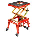 VIVOHOME 350 Lbs Heavy Duty Hydraulic Motorcycle Lift Jack Table Foot Operated ATV Dirt Bike Scissor Stand with 4 Wheels