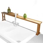 Woodquail Kitchen Over Sink Shelf Rack, Bathroom Storage Unit Display, Made of Natural Bamboo