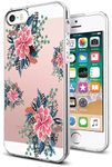 Verco Mobile Phone Case for iPhone SE Case, Premium Pattern Mobile Phone Cover for Apple iPhone 5/5S Soft Flexible TPU Case (4 Inches), Floral Arrangement