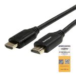 StarTech.com HDMM2MP Premium High Speed HDMI Cable with Ethernet ,Black, 4K 60Hz - 2 m (6 ft.)