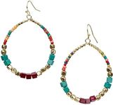 Bohemian Multi-Colored Cube Beaded Hoop Earrings for Women | SPUNKYsoul Collection (Teal/Red/Cube)