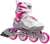 Bladerunner by Rollerblade Phoenix Girls Adjustable Fitness Inline Skate, White and Fuchsia, Junior, Value Performance Inline Skates, Youth Junior 1 to 4