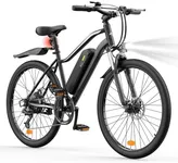 Fcgeoi Electric Bike, 750W Peak Motor, 60 Miles Range & 20MPH, 26" Tires, Removable Battery E-Bikes, Shock Absorber, Commuting Electric Bike for Adults Black
