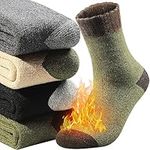 Yeblues 4 Pairs Mens Thermal Socks Super Warm Comfortable Winter Boot Socks Thick Casual Crew Socks for Cold Weather (Size 6-11)