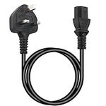 10A 250v Power Cable 3 Prong Power Cord, 1m Ps3 Pc Power Cable Monitor Power Cable Computer Power Cables, C13 Kettle Plug Power Lead Three Pin Lg Tv Power Cord Uk Ac Plug