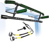 HAKENO Pull Up Bar Doorway Fitness Chin-Up Bar Frame for Home Gym Exercise with Shortened Handle Bar & Professional Training Straps Set
