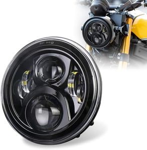Motorcycle Headlight, PXPART 7 Inch Round LED Headlight with 6000LM High Beam 3500LM Low Beam Motor Headlamp Accessories Compatible with Harley Davidson Street Glide Road King Electra Glide Fat Boy