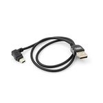 System-S 50 cm Left Angled Mini USB Cable 90 Degree Angled Connector