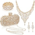 Quelay 4 Pcs Purse Rhinestone Jewel