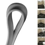 Silicone Wet Room Bathroom Floor Seal Screen Door Seal Strip Shower Dam Prevents Overflow of Water|Waterproof Self-Adhesive and Bendable Waterproof Strip for Wet and Dry Separation(Gray,100cm)