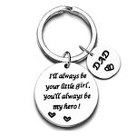 Dad Gifts from Son Daughter Dad Keychain Father Keyring Key Tags for Daddy Papa Men Jewelry for Father's Day Birthday (Hero Dad Keychain from Little Girl)