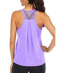 Superora Workout Tops Loose fit Racerback Tank Tops for Women Mesh Backless Tank Running Tank Tops Purple