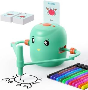 CYJBE Smart Drawing Robot | Montessori Educational Toy for Kids 5+ with Voice Interaction | Includes 100 Learning Word Cards & 16 Color Pens（Green）