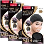 (3 Pack) Qfitt Mesh Dome Style Wig 