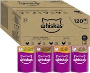 Whiskas 7+ Senior Poultry Selection in Jelly 120 Pouches, Senior Wet Cat Food, Megapack (120 x 85 g)