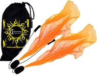 Flames 'N Games ANGEL POI Set (Orange) Practice Poi AKA Scarf Spiral Poi + Travel Bag