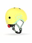 Scoot and Ride - Matte Finish Baby Helmet with Adjustable Straps (Lemon, XXS-Small) - Includes LED Safety Light and Soft Fleece Padding for Extra Protection