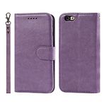 SunYoo for iPhone 6S Case with Cards Holder,étui Coque Pour iPhone 6 Leather Case with Wrist Strap,PU Leather Wallet Case Magnetic Flip Cover Bag Coque étui portefeuille Pour iPhone 6S 6 Purple