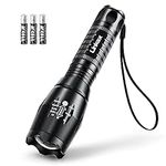 Linkax LED Torch Battery Powered, Super Bright 800 Lumen Tactical Torch, Hand Flashlight Adjustable Focus, Waterproof Small Mini Torch for Power Cut, Camping, Dog Walking, Gifts for Men Dad Kids