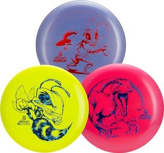 Discraft Big Z Three Pack - Designed for All Skill Levels | Including – Putter, Midrange, Driver | Disc Color & Foil Will Vary | Durable | Colorful