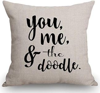 SSOIU Custom Pillow Cover, You Me and The Doodle Pillow Cove, Dog Mom Gift, Dog Lover Gift Custom Cotton Linen Pillow Case