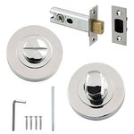 Polished Chrome Thumb & Turn with 64mm Steel Tubular Bathroom Dead Bolt