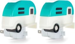 Camco Camper Nightlight | Features A 360-Degree Swivel Base | Includes (1) 120V LED Bulb | Blue Color (53103),One Size (Pack of 2)