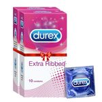 Durex Condoms, Extra Ribbed- 10s (Pack of 2)