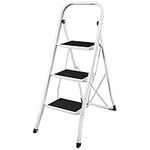 Home Vida 3 Step Ladder, Heavy Duty Steel, Folding, Portable With Anti-Slip Mat