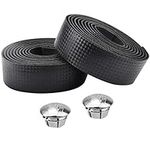 Jinlaili 2 Rolls Bicycle Handlebar Tapes, Road Bike Handlebar Tape, Bike Bar Tape, Road Bicycle Handlebar Tape Bike Bar Wraps with 2 Bar Plugs for Touring Cycling and Road Racing (Black)