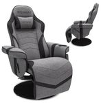 RESPAWN 900 Gaming Chair - Video Games Console Recliner, Computer Chair with Adjustable Leg Rest, Cupholder, and Footrest - Gray Fabric