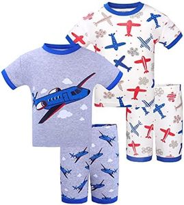 DAUGHTER QUEEN Boys Pajamas 18-24 Months Summer PJs Airplane Pj Sets Baby Toddler Cotton Short Sleeve Sleepwear Jammies Sleeping Clothes Outfits 18m/Mo, 24m/Mth
