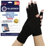 Doctor Developed Compression Gloves for Women and Men, Open-Finger Arthritis Gloves, Typing Gloves, Arthritis & Carpal Tunnel, 1 Pair (Black, M)