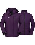 Wantdo Women's Winter Coat Winter Jacket for Women Windproof Raincoat Puffer Winter Jacket Dark Purple L