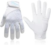 HANDLANDY Baseball Batting Gloves for Adult Youth, Grip Breathable Softball Batting Gloves Fit Men Kids Boys Girls (Pearl White-Kids, Kids Small)